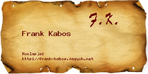 Frank Kabos névjegykártya